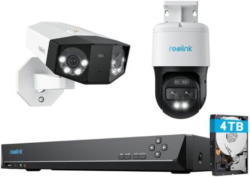 Reolink Duo 3 16mp UHD Dual Lens Trackmix Poe Security Camera Backle مع 360 كاميرا و 16CH NVR مع 4TB HDD مثبت مسبقًا in Saudi Arabia