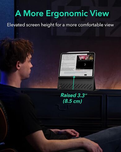 ESR لـ IPAD Pro 11 Inch Case (M4) 2024 5th Gen ، حالة الدوارة مع غطاء مغناطيسي قابل للإزالة ، صورة قابلة للتعديل/المناظر الطبيعية مع عرض شاشة مرفوع ، 9 زوايا دائمة ، سلسلة Shift ، Black in Saudi Arabia