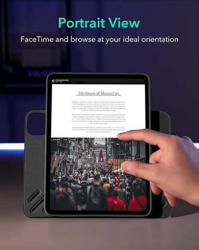 ESR لـ IPAD Pro 11 Inch Case (M4) 2024 5th Gen ، حالة الدوارة مع غطاء مغناطيسي قابل للإزالة ، صورة قابلة للتعديل/المناظر الطبيعية مع عرض شاشة مرفوع ، 9 زوايا دائمة ، سلسلة Shift ، Black in Saudi Arabia
