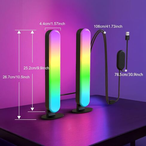 شريط ضوء LED مع مزامنة الموسيقى ، RGB TV Backlight مع التحكم في التطبيق متعدد الأشكال وتغيير الألوان ، الإضاءة المحيطة التي تعمل بالطاقة USB للشاشة أو الألعاب أو خلف ملحقات الضوء التلفزيوني in Saudi Arabia