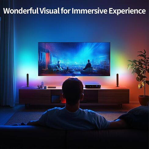 شريط ضوء LED مع مزامنة الموسيقى ، RGB TV Backlight مع التحكم في التطبيق متعدد الأشكال وتغيير الألوان ، الإضاءة المحيطة التي تعمل بالطاقة USB للشاشة أو الألعاب أو خلف ملحقات الضوء التلفزيوني in Saudi Arabia