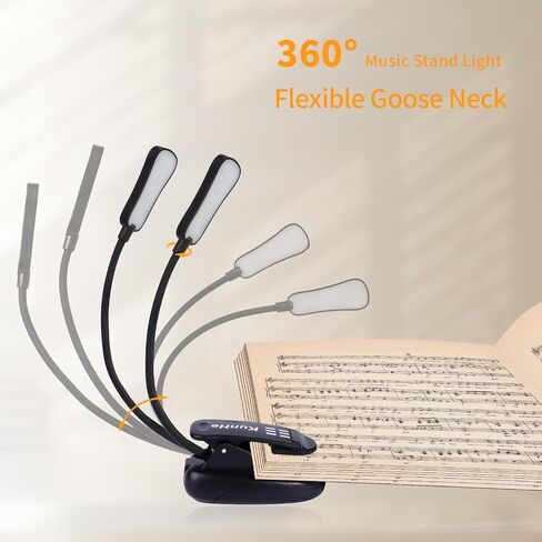 KunHe 5 Pack Music lamp Reading Clip lamp USB-C and AAA Battery Power Supply (Included) Three Color temperatures Suitable for Band Users Reading Enthusiasts in Saudi Arabia