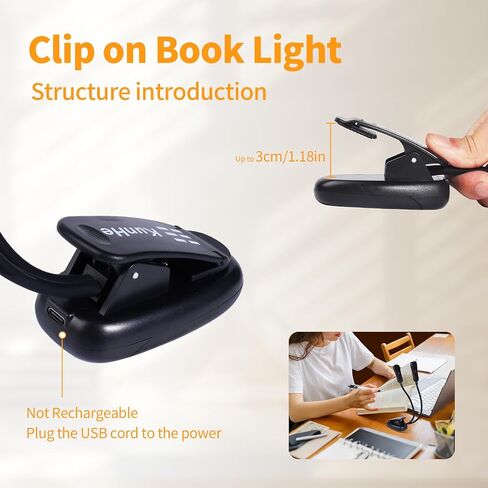 KunHe 5 Pack Music lamp Reading Clip lamp USB-C and AAA Battery Power Supply (Included) Three Color temperatures Suitable for Band Users Reading Enthusiasts in Saudi Arabia