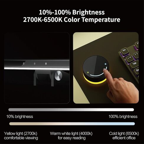 مراقبة شريط الضوء مع RGB Desk Lamp Lamp Lamp مصباح شاشة طيف كامل ، خالي من الوهج ، ضوء أزرق منخفض ، مزامنة الصوت RGB ، USB-C مدعوم من الألعاب ， العمل in Saudi Arabia