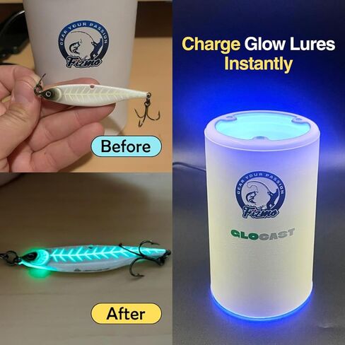 Aramish GloCast - Instant Charger for Glow Lures Baits Jigs Plugs Spoons Powerful UV LED Light in Kuwait