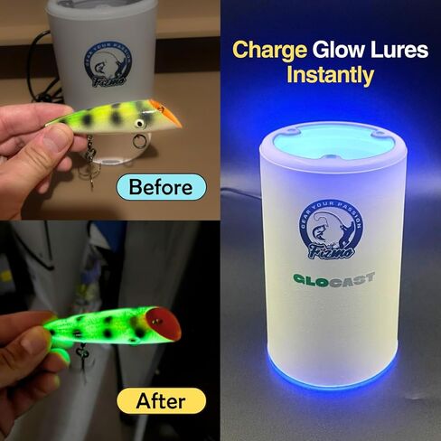 Aramish GloCast - Instant Charger for Glow Lures Baits Jigs Plugs Spoons Powerful UV LED Light in Kuwait