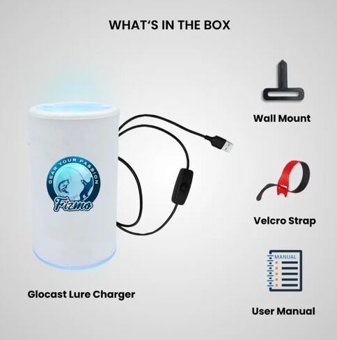 Aramish GloCast - Instant Charger for Glow Lures Baits Jigs Plugs Spoons Powerful UV LED Light in Kuwait