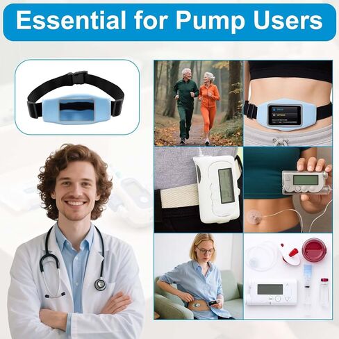 حزام مضخة الأنسولين، حامل مضخة الأنسولين غير المرتد متوافق مع Tandem t: Slim/t: Slim X2، حقيبة خصر طبية قابلة للتوسيع، ملحقات حزام مرضى السكري قابلة للتعديل، مستلزمات مرضى السكري in Saudi Arabia