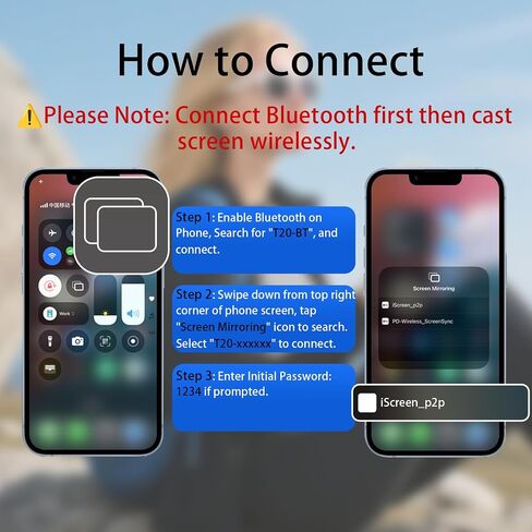 شاشة شاشة Selfie Monitor لـ iPhone ، مكبر صوت مدمج ، شاشة صورة شخصية مغناطيسية لاسلكية مع صوتي ، مراقبة الكاميرا الخلفية لـ Selfie Vlog Live Stream Tiktok ، متوافقة مع iPhone & Android in Saudi Arabia