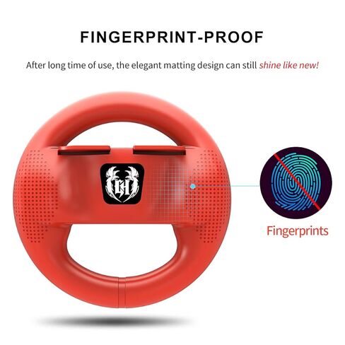 GH 4 Pack Switch Wheel متوافق مع Mario Kart 8 Deluxe ، إكسسوارات عجلة السباق متوافقة مع Nintendo Switch/Switch OLED CON Controller (أسود X2 ، أحمر وأزرق) in Kuwait