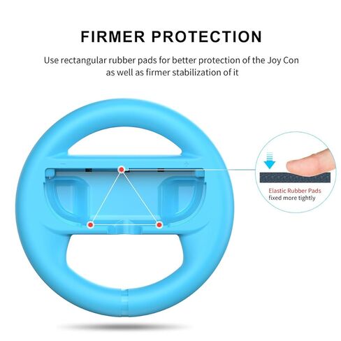 GH 4 Pack Switch Wheel متوافق مع Mario Kart 8 Deluxe ، إكسسوارات عجلة السباق متوافقة مع Nintendo Switch/Switch OLED CON Controller (أسود X2 ، أحمر وأزرق) in Kuwait