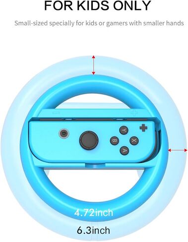 GH 4 Pack Switch Steering Wheel Compatible with Mario Kart 8 Deluxe, Racing Wheel Accessories Compatible with Nintendo Switch/Switch OLED Joy Con Controller (Black x2, Red and Blue) in Kuwait