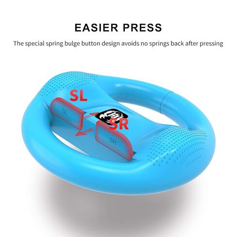 GH 4 Pack Switch Wheel متوافق مع Mario Kart 8 Deluxe ، إكسسوارات عجلة السباق متوافقة مع Nintendo Switch/Switch OLED CON Controller (أسود X2 ، أحمر وأزرق) in Kuwait