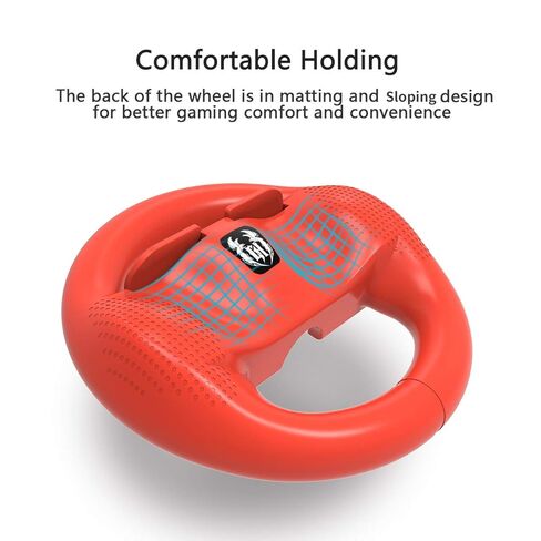 GH 4 Pack Switch Wheel متوافق مع Mario Kart 8 Deluxe ، إكسسوارات عجلة السباق متوافقة مع Nintendo Switch/Switch OLED CON Controller (أسود X2 ، أحمر وأزرق) in Kuwait