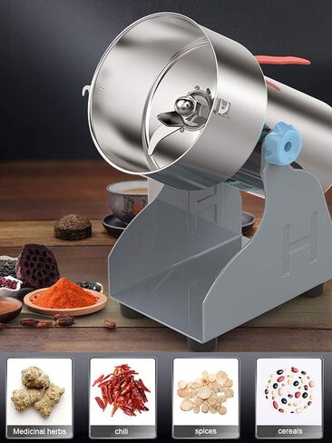 High Speed Herb Coffee Spices Grinder Powder Machine, Multifunction Cereals Mill with Overload Protection, Ideal for Home & Commercial Use in Saudi Arabia