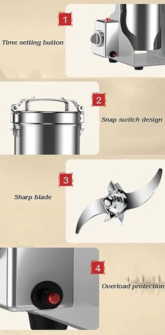 Electric Cereal Grinder, High Speed Food Powder Machine for Corn, Coffee, Spice, Multifunctional Swing Electric Grinder Mill in Saudi Arabia
