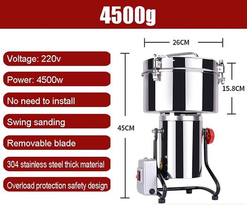 Electric Cereal Grinder, High Speed Food Powder Machine for Corn, Coffee, Spice, Multifunctional Swing Electric Grinder Mill in Saudi Arabia