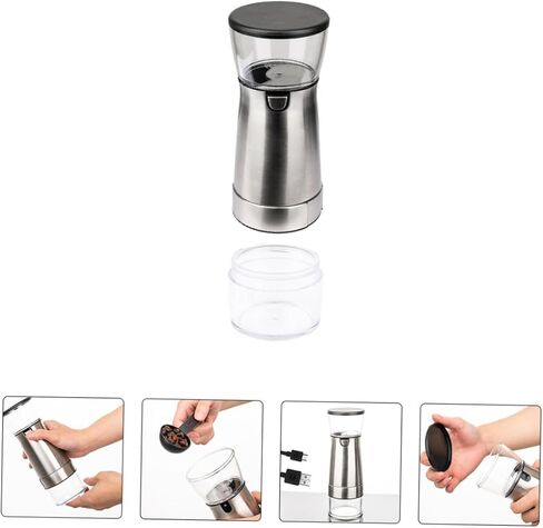 Healifty كهربائي القهوة طاحونة الفولاذ المقاوم للصدأ من الفولاذ المقاوم للصدأ الأسرة USB القابلة لإعادة الشحن in Saudi Arabia