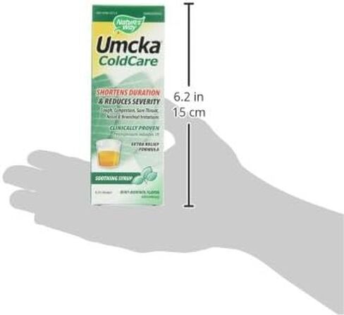 Nature's Way Umcka ColdCare Homeopathic, Shortens Colds, Sore Throat, Cough, and Congestion, Phenylephrine Free, Non-Drowsy, Mint-Menthol Flavored, 8 Fl. Oz Syrup in Saudi Arabia