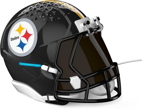 NFL Echo Dot Bundle: Includes Echo Dot | Glacier White and Limited-Edition NFL Helmet Stand | Pittsburgh Steelers in Saudi Arabia