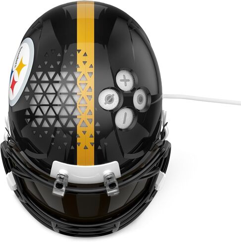 NFL Echo Dot Bundle: Includes Echo Dot | Glacier White and Limited-Edition NFL Helmet Stand | Pittsburgh Steelers in Saudi Arabia