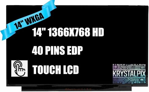 شاشة Krystalpix LCD جديدة تناسب- بديل لمس LCD ل IVO R140NWR8 R2 P/N M11367-N91 14 "WXGA LCD 40 لوحة عرض دبابيس HD 1366x768 (فقط للمس) in Kuwait