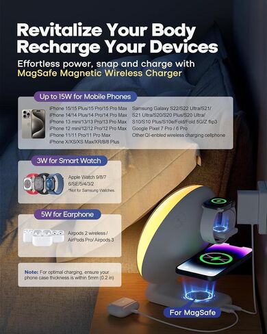 Dekala 5G Arches Gradual Sunrise Alarm Clock Loud Alarm Clock for Heavy Sleepers with Wireless Charging Sunset White Noise Sleep Sound Machine Touch/App/Button Control Best Valentine's Day Gift in Kuwait