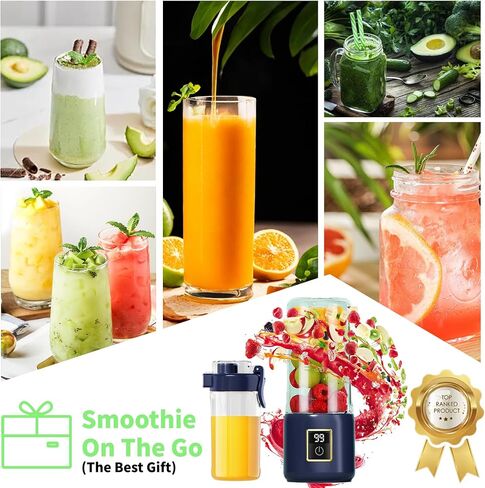 Portable blender, mini juicer, 500ml small juicer, 12 blades, great for blending, convenient, multifunctional, with digital touch screen, suitable for family travel, easy to clean Travel (olive green) in Saudi Arabia