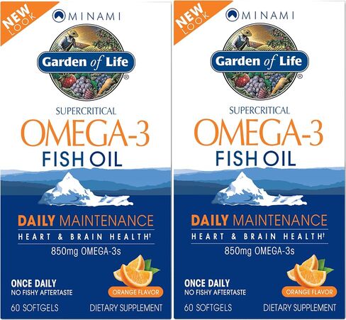 Garden of Life EPA/DHA Omega 3 Fish Oil - Minami Natural Brain Function, Heart and Mood Supplement, 60 Count (Pack of 2) in Saudi Arabia