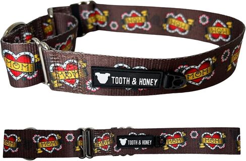 Tooth and Honey Pitbull 1.5 Mountain Sunset Martingale Collar (Pink Mountain Print) in Kuwait