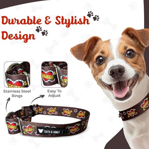 Tooth and Honey Pitbull 1.5 Mountain Sunset Martingale Collar (Pink Mountain Print) in Kuwait