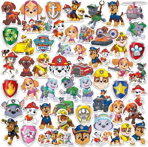 Paw Patrol Variety 50ct Vinyl Large Deluxe Stickers Variety Pack - Laptop, Water Bottle, Scrapbooking, Tablet, Skateboard, Indoor/Outdoor in Saudi Arabia