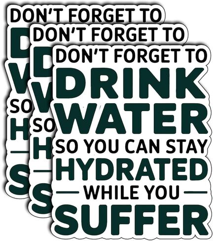 (3pcs) اشرب ملصقات اقتباس ترطيب الماء المضحكة الساخرة الدعابة التحفيزية ، والهدايا الملهمة الملهمة للماء لخط شارات فينيل كيندل زجاجة ماء الصلب. in Kuwait