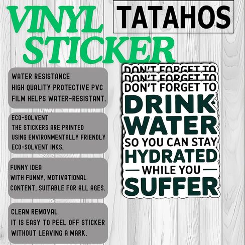 (3pcs) اشرب ملصقات اقتباس ترطيب الماء المضحكة الساخرة الدعابة التحفيزية ، والهدايا الملهمة الملهمة للماء لخط شارات فينيل كيندل زجاجة ماء الصلب. in Kuwait