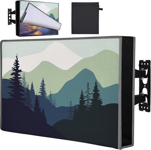 Basumee Outdoor TV Cover 40 to 43 inch Waterproof Weatherproof TV Cover for Outside Half-covered Front with Double Waterproof Zipper 600D Thick Fabric TV Enclosure Protectors For Outdoors in Kuwait