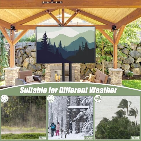 Basumee Outdoor TV Cover 40 to 43 inch Waterproof Weatherproof TV Cover for Outside Half-covered Front with Double Waterproof Zipper 600D Thick Fabric TV Enclosure Protectors For Outdoors in Kuwait