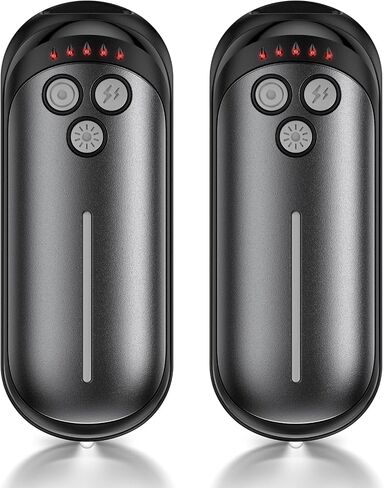 Rechargeable Hand Warmers 2 Pack, 6000mAh Electric Hand Warmer Rechargeable, 2 in 1 Portable Hand Warmers with AI Smart Chips, Outdoor, Hunting, Camping for Family for Christmas in Saudi Arabia