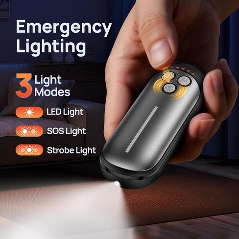 Rechargeable Hand Warmers 2 Pack, 6000mAh Electric Hand Warmer Rechargeable, 2 in 1 Portable Hand Warmers with AI Smart Chips, Outdoor, Hunting, Camping for Family for Christmas in Saudi Arabia