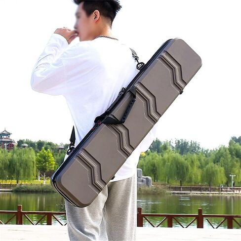 Hard Shell Outdoor Fishing Bag Fishing Rod Bag Backpack Fishing Equipment Storage Box Fishing Gear Storage Bag(90 * 20 * 14cm) in Kuwait