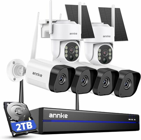 نظام الكاميرا اللاسلكي Annke ، 16CH القابل للتوسيع 4K NVR ، 2 كمبيوتر شخصي 4MP كاميرا شمسية مع 4 أجهزة كمبيوتر 3MP 3MP ، صوت ثنائي الاتجاه ، WIFI مزدوج النطاق ، الكشف البشري ، 2TB HDD ، Alexa ، 24/7 ، IP66 Waterproof in Kuwait