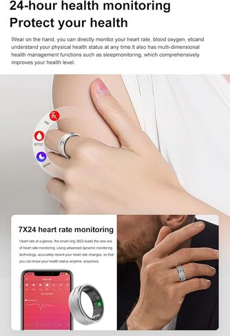 حلقة تعقب اللياقة البدنية الذكية للنساء الرجال ، أوضاع رياضية متعددة مع شاشة نوم معدل ضربات القلب ، IP68 خطوة مضادة للماء تتبع السعرات الحرارية للهاتف Android iOS in Saudi Arabia