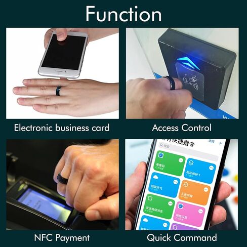 Generic NFC Ntag216 Chip Ceramic Smart Finger Ring Programmable 888 Bytes Compatible with NFC Phone and Devices for Men or Women (Blue, US#7) in Kuwait