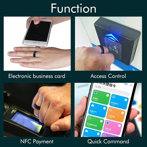 Generic NFC Ntag216 Chip Ceramic Smart Finger Ring Programmable 888 Bytes Compatible with NFC Phone and Devices for Men or Women (Blue, US#7) in Saudi Arabia