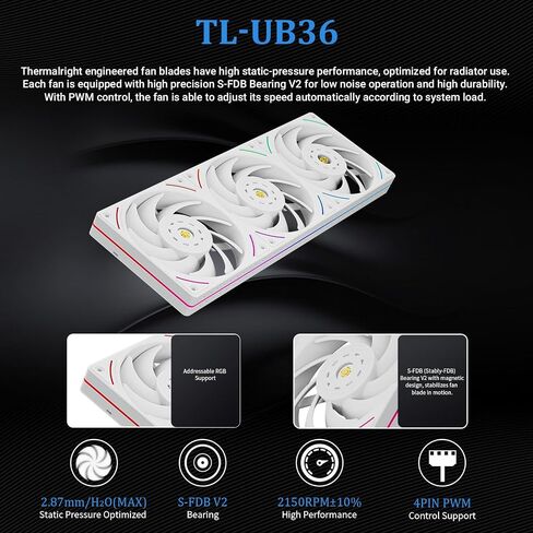 Thermalright Trofeo Vision 360 ARGB Black CPU Liquid Cooler,for AM4/AM5,Intel LGA1851/1700,6.86-inch Full Colour LCD Display with 1280x480 Resolutions,Magnetic Panel Screen,DIY Dynamic/Static Images in Saudi Arabia