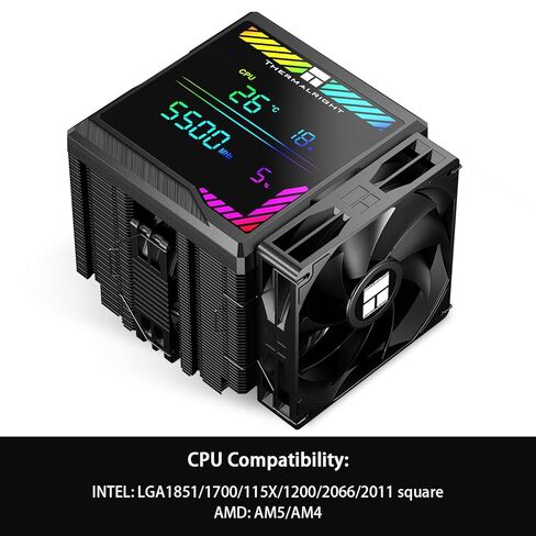 Thermalright Peerless Assassin 140 Digital Black CPU Cooler Air with 6 Heatpipes, Magnetic Display Board Top Cover,Heatsink CPU Cooler, for AM4/AM5 and Intel lga1700/1851/1150/1151/1200/2011 in Saudi Arabia