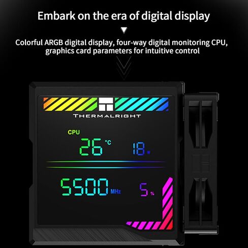 Thermalright Peerless Assassin 140 Digital Black CPU Cooler Air with 6 Heatpipes, Magnetic Display Board Top Cover,Heatsink CPU Cooler, for AM4/AM5 and Intel lga1700/1851/1150/1151/1200/2011 in Saudi Arabia