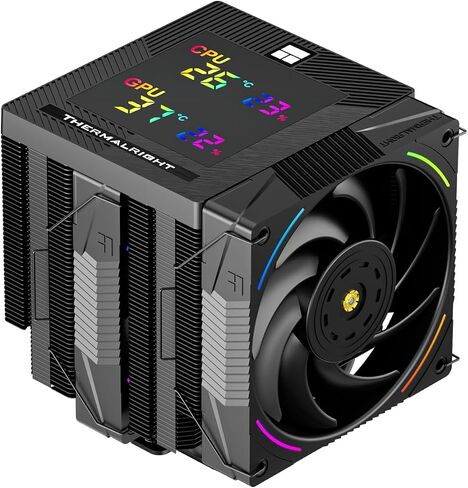 Thermalright Phantom Spirit 120 Digital EVO CPU Air Cooler,7 Heat Pipes CPU Cooler,Dual 120mm PWM Fans,Magnetic Attraction-Digital Screen Top Cover,for AM4/AM5/LGA1700/1851/1150/1151/1200,PC Cooling in Saudi Arabia