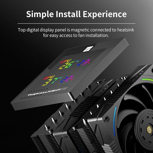 Thermalright Phantom Spirit 120 Digital EVO CPU Air Cooler,7 Heat Pipes CPU Cooler,Dual 120mm PWM Fans,Magnetic Attraction-Digital Screen Top Cover,for AM4/AM5/LGA1700/1851/1150/1151/1200,PC Cooling in Saudi Arabia