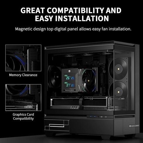 Thermalright Phantom Spirit 120 Digital EVO CPU Air Cooler,7 Heat Pipes CPU Cooler,Dual 120mm PWM Fans,Magnetic Attraction-Digital Screen Top Cover,for AM4/AM5/LGA1700/1851/1150/1151/1200,PC Cooling in Saudi Arabia