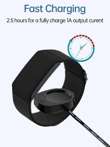 for Amazfit Helio Strap Fitness Tracker Wristband Charging Cable Set, Magnetic Charging Base&USB Flexible Charging Set for Amazfit Helio Strap,1Pack. in Saudi Arabia